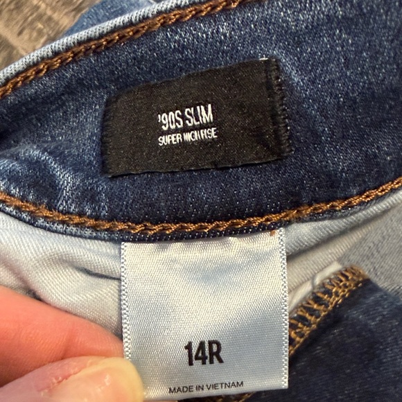 Express Women's Classic Straight Leg Blue Jeans - Picture 4 of 6